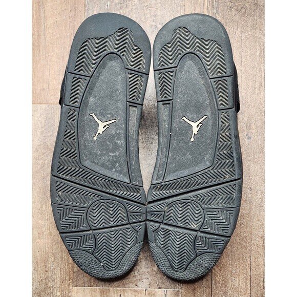 Nike Air Jordan 4 Retro Size 13 Black 136013-001 - Picture 6 of 10